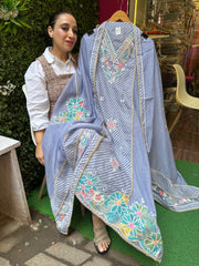UNSTITCHED PURE MULMUL HANDWORK SUITS.