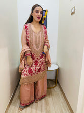 stitched pure TISSUE SILK PARSI WORK SUITS