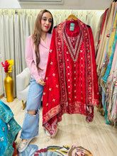 UNSTITCHED PURE RUSSIAN SILK PATOLA PRINTING GOTTA WORK SUITS