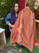 Unstitched pure shimmer silk suit