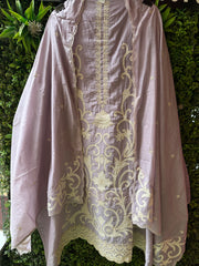 UNSTITCHED PURE MULMUL CHANDERI SUITS.