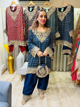 STITCHED PURE GAJJI SILK AJRAK PRINTING CHOGA SETS WITH POTLIS