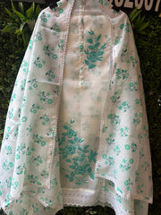 unstitched soft kota vintage printing cross stitch suits.