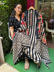 UNSTITCHED PURE MULMUL AFGHANI PRINTING SUITS.