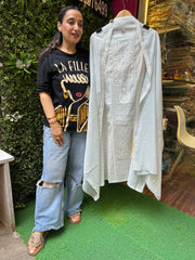 UNSTITCHED PURE MULMUL CHANDERI EMBROIDERED SUITS.