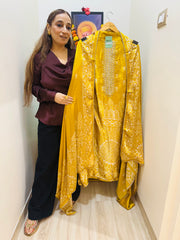 UNSTITCHED GAJJI SILK DIGITAL PRINTING SUITS.