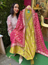 Unstitched Shimmer Silk Nalki Handwork Suits