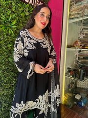 STITCHED PURE CHINON BEAD WORK SUITS WITH DIGITAL DUPATTAS.