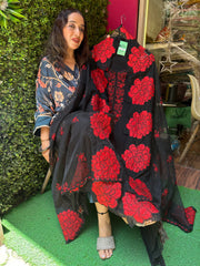 UNSTITCHED SOFT PAKISTANI ORGANZA CUSHIONING WORK SUITS.