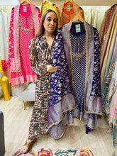 UNSTITCHED PURE GEORGETTE BANARSI WEAVING SUITS WITH HANDWORK ON NECK WITH BANARSI DUPATTAS