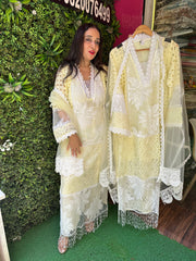 STITCHED PURE SOFT HAKOBA COTTON SUITS WITH LACES.