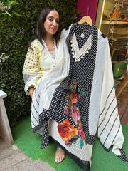 UNSTITCHED PURE SOFT COTTON POLKA DOTS PATCHWORK SUITS.