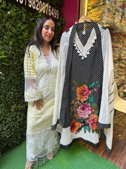 UNSTITCHED PURE SOFT COTTON POLKA DOTS PATCHWORK SUITS.