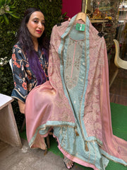 Unstitched Pure Jacquard Silk Suits.