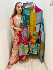 UNSTITCHED PURE MUSLIN AFGHANI PRINTING SUITS