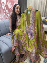 UNSTITCHED PURE SILK DIGITAL PRINTING HANDWORK SUITS.