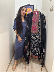 UNSTITCHED PURE MUSLIN IKKAT PRINTING SUITS.
