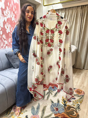 UNSTITCHED PURE MULMUL BAUG PRINT EMBROIDERED SUITS