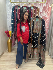 Unstitched pure GAJJI SILK SUITS.