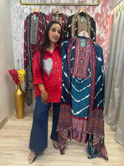 Unstitched pure GAJJI SILK SUITS.