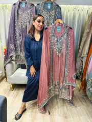 UNSTITCHED PURE TISSUE ORGANZA HANDWORK SUITS