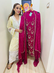 UNSTITCHED PURE PAKISTANI ORGANZA HANDWORK SUITS.