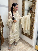 STITCHED PURE MULMUL CHANDERI CUTWORK SUITS.