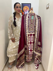 UNSTITCHED PURE GAJJI SILK SUITS.