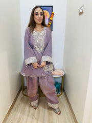 STITCHED SOFT CRUSH TISSUE NALKI AND CUTDANA WORK CHOGAS .