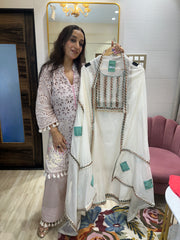 UNSTITCHED PURE MULMUL SUITS.