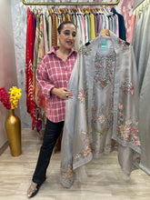UNSTITCHED PURE TISSUE ORGANZA APPLIQUE HANDWORK SUITS.