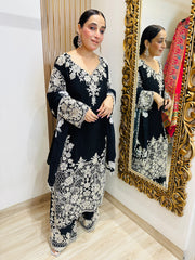 STITCHED PURE CHINON BEAD WORK SUITS.