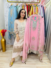 UNSTITCHED PURE SOFT ORGANZA HANDWORK SUITS.