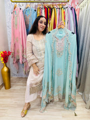 UNSTITCHED PURE SOFT ORGANZA HANDWORK SUITS.