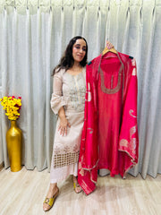 UNSTITCHED PURE SHIMMER SILK SUITS.