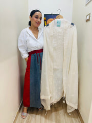 UNSTITCHED PURE MULMUL CHANDERI SUITS.