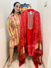 UNSTITCHED PURE GAJJI SILK SUITS.