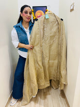 UNSTITCHED PURE CRUSHED TISSUE EMBROIDERED SUITS.