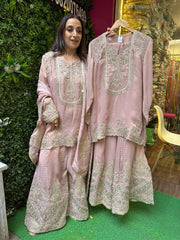 STITCHED HANDWORK SHARARA SETS.