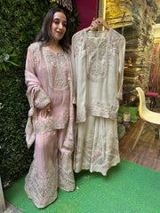 STITCHED HANDWORK SHARARA SETS.