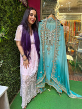 Pastel Pure Tissue Organza Original Mirror Work Suit