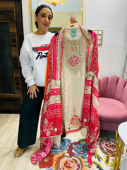 UNSTITCHED PURE TISSUE ORGANZA SUITS.