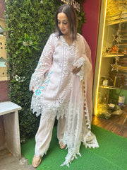 Stitched PURE HAKOBA COTTON EMBROIDERED SUITS.