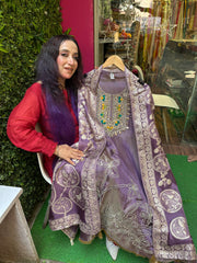 Unstitched Pure Shimmer Silk Embroidered Suit Set