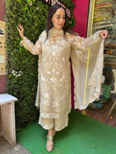 STITCHED PURE MULMUL CHANDERI HANDWORK SUITS.