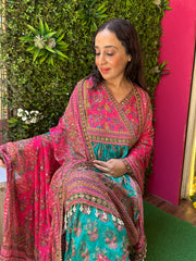 STITCHED PURE CREPE SHARARA SETS.