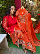 Unstitched Pure Opada Silk Pichwai Print Suit Set