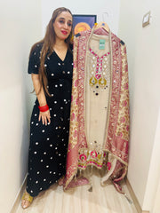 UNSTITCHED PURE TISSUE ORGANZA HANDWORK SUITS