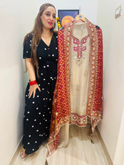 UNSTITCHED PURE TISSUE ORGANZA HANDWORK SUITS