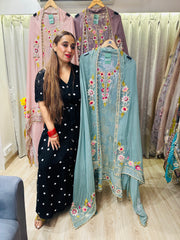 UNSTITCHED PURE SOFT ORGANZA HANDWORK SUITS.
